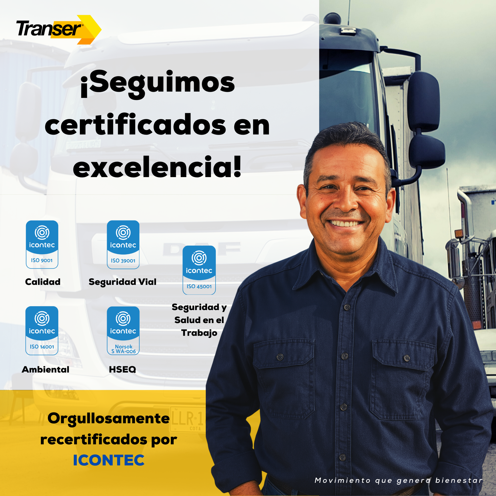Equipo de Transer celebrando la re-certificación de ICONTEC