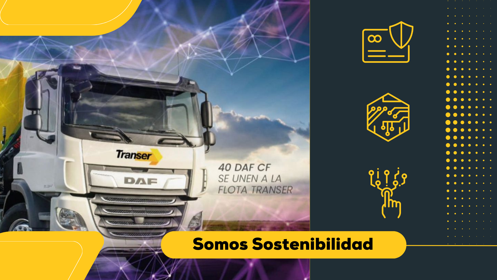 Tractocamión DAF de la flota de Transer